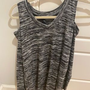 Aqua cut out shoulder long sleeve top